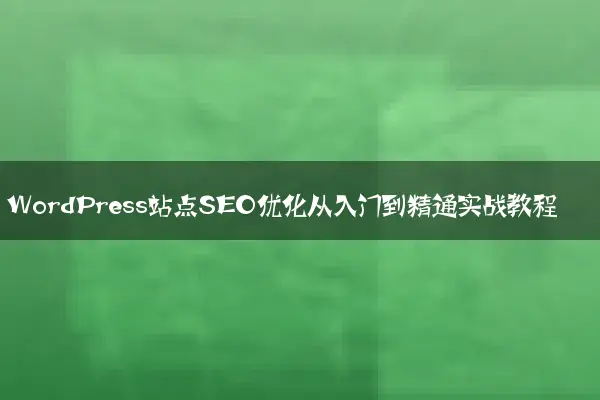 WordPress站点SEO优化从入门到精通实战教程